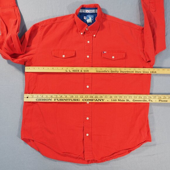 Texas Cotton Shirt Mens Extra Large Red USA Long Tail Cowboy Western Ranch Rodeo - Picture 4 of 8